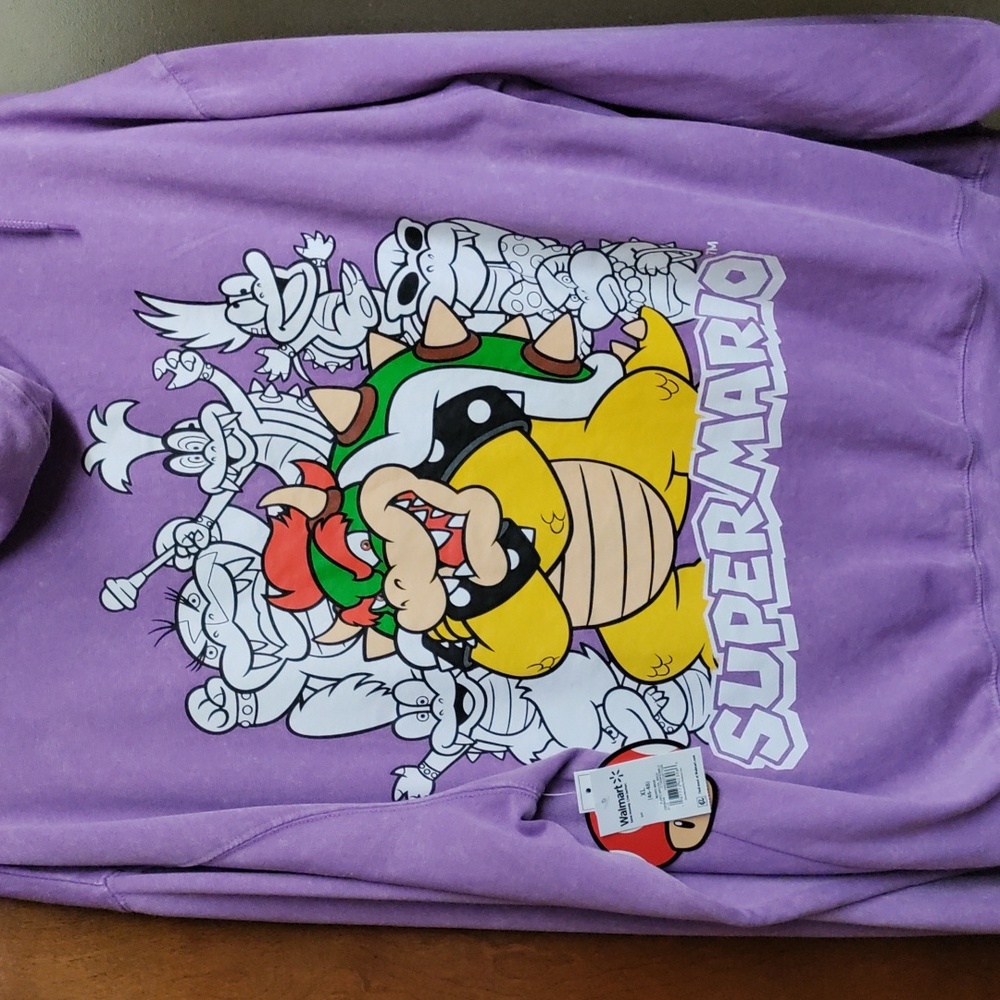 💜Nintendo Super Mario Purple Mineral Wash Hoodie - Picture 4 of 6